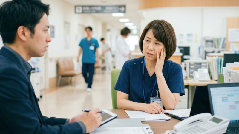 医療現場の負担を相談しているスタッフのイメージ